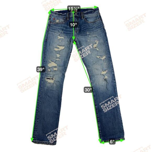 Gap Limited Edition Cone Denim Indigo Destroy Skinny Straight Jeans Size 31x30 - Picture 3 of 16